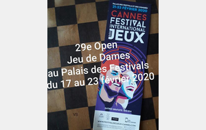 Jeu de Dames : 29ème Open National de Cannes février 2020