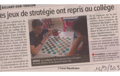 8è rentrée ludique au collège ! la presse en parle...