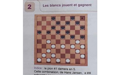 Jeu de dames : Les Blancs jouent et gagnent