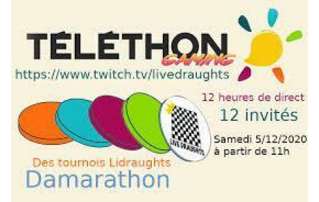 LiveDraughts : Damarathon samedi 05 décembre 2020 sur Twitch ... 12h de live !